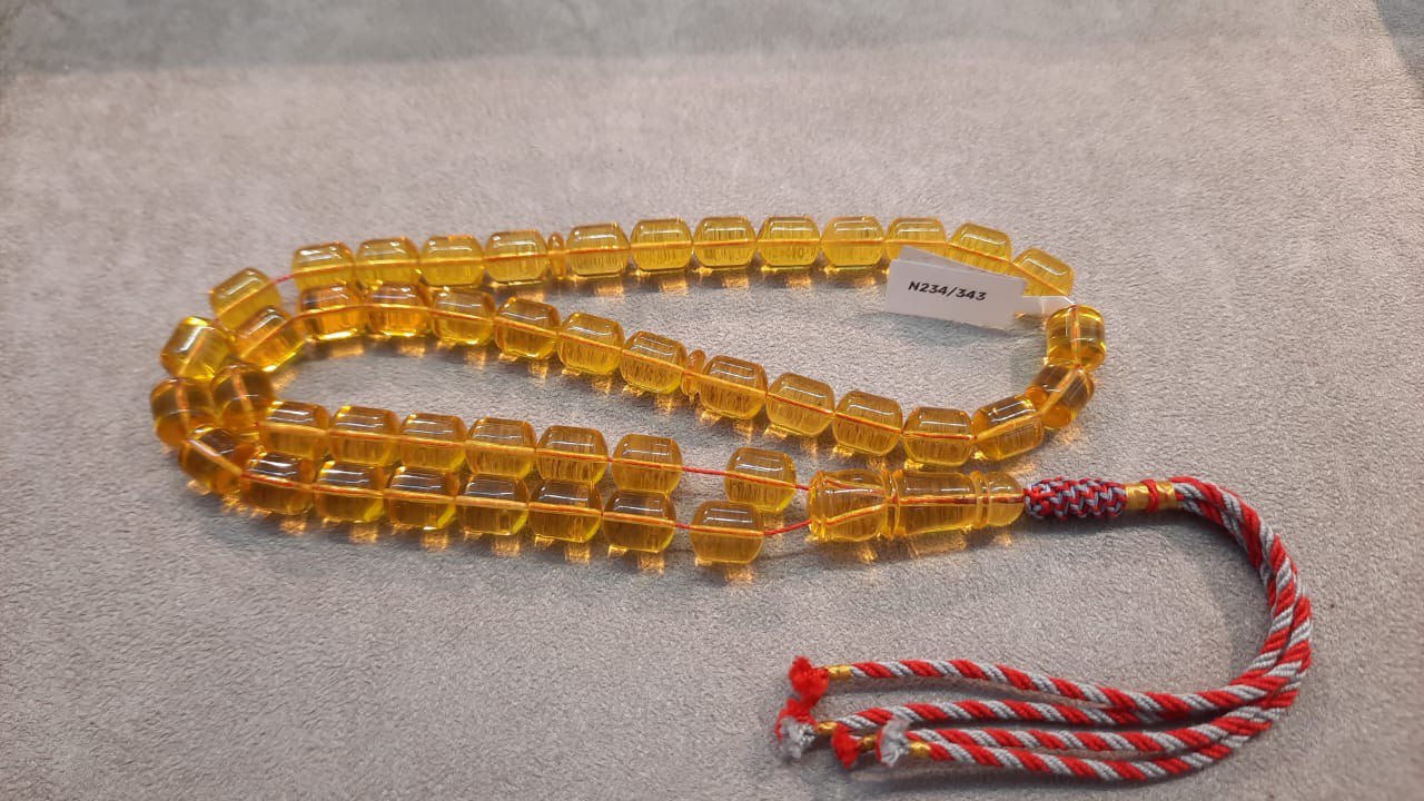 مسبحة كهرمان طبيعي - على شكل صندوق (49 جم)